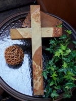 Gray and Rust Mystique Sandstone Wall Cross 