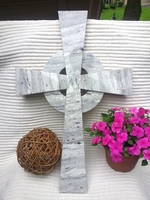 Large Granite Celtic Wall Cross - Gray, White, Burgundy
