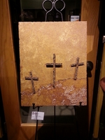 Large Wall Plaque With Three Crossses Large Wall Plaque With Three Crossses
