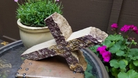 Leaning Stone Cross- Dark Dark Red- Medium size
