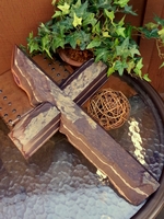 Plum Creek Wall Cross - Broken Edges Angled - Plum/Gray