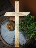 Quartz Wall Cross- Milky, Clear and Golden 
