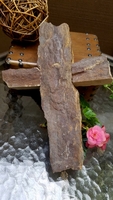 Rough Faced Limestone Wall Cross- Reddish Brown, all Broken Edges