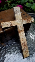 Small Unfilled Travertine Wall Cross - Rustic