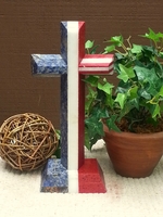 Standing Cross- Red White and Blue 