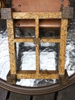 Standing Cross -Tan Square Hollow With Brown Blocks Standing Cross -Tan Square Hollow With Brown Blocks
