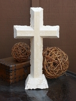 Standing Cross- Travertine Lacy Edges I