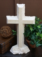 Standing Cross- Travertine Lacy Edges II