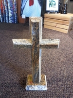 Standing Golden Noir Granite Cross