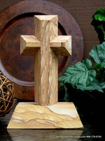 Standing Sierra Sandstone Cross for Tabletop or Bookcase 