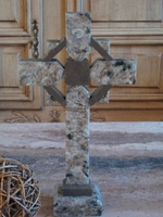 Standing Granite Celtic Cross for Tabletop - Gray and Taupe