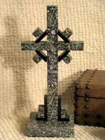 Standing Granite Celtic Cross, Tabletop - Gray and Black 2