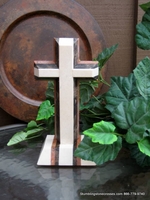 Standing Granite Cross for Tabletop  Layered 3 color, Angled 