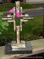 Standing Granite Cross - St Cecelia and Black Double Hollow
