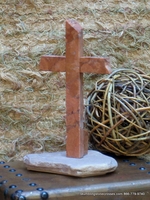 Standing Granite Cross- Terra Cotta Granite, North Shore Rock