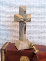 Standing Granite Crucifix  for Tabletop Use - Small Juparana