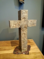 Standing Sandstone Cross on Painted Valley Stone