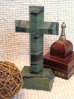 Standing Tabletop Granite Cross - Angled Cut , Camouflage 