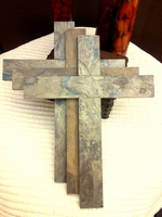 Three Cross Slate Wall Cross- Square Cut