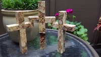 Travertine Three Crosses - Free-standing Travertine Three Crosses - Free-standing