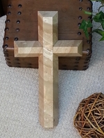 Wall Cross - Beige and Ecru Marble