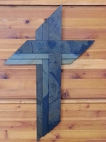 Wall Cross - Dark Green Slate Three Cross Design 