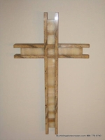 Wall Cross - Golden Brown Dimensional Outlined, Juparana and Onyx