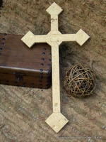 Wall Cross- Golden Unfilled Travertine 
