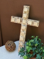 Wall Cross, - Granite with Travertine Squares