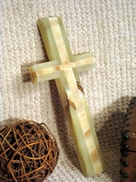 Wall Cross - Green and Ivory Onyx