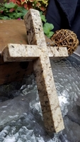 Wall Cross- Small, Granite, Light Browns with Darker areas. 