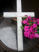 White - Clear "Onyx" Wall Cross Quartz