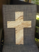 Wide Wall Cross-  Ivory and Gold