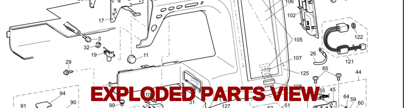 Sewing machine parts schematics for Singer, Brother, Babylock, New Home, Janome, Necchi, Simplicity, Eversewn, Kenmore