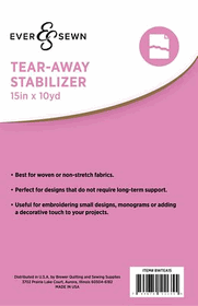 Tear Away Stabilizer 15 inches x 10 Yards