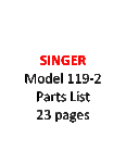 SINGER Model 119-2 Parts List