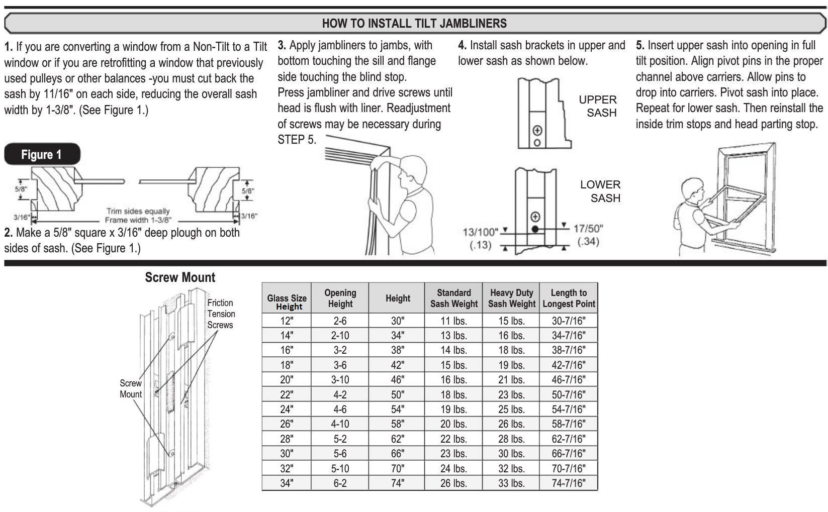 331 Compression Tilt Jamb Liner Kit ALL WOOD Double Hungs Prior