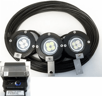 4" Three Light LED Fountain Light Set