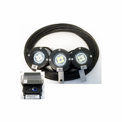 4" Three Light LED Fountain Light Set