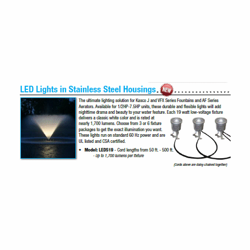 Kasco LED3S19 (3) Light Set Stainless