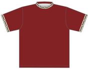 CRIMSON FLATBACK MESH<BR>CREW NECK JERSEY<BR>DRILLBIT PATTERN TRIM SIZES S-XL