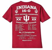 INDIANA ALUMNI<BR>2025 NATIONAL CHAMPIONS<BR>CUSTOM TEE SHIRT LARGE-XL