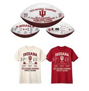 INDIANA HOOSIERS<BR>2025 NATIONAL CHAMPIONS<BR>SOUVENIR FOOTBALL<BR>S-XL T-SHIRT COMBO