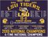 LSU TIGERS<BR>4-TIME NATIONAL CHAMPIONS<BR>NCAA LICENSED S-XL TEE SHIRTS