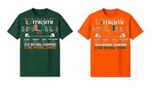 MIAMI HURRICANES<BR>2025 NATIONAL CHAMPIONS<BR>CRIMSON CUSTOM TEE SHIRT S-XL MIAMI HURRICANES<BR>2025 NATIONAL CHAMPIONS<BR>CRIMSON CUSTOM TEE SHIRT S-XL