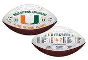MIAMI HURRICANES<BR>2025 NATIONAL CHAMPIONS<BR>SOUVENIR FOOTBALLS