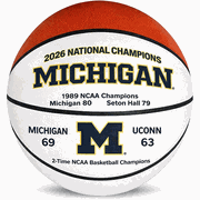 MICHIGAN WOLVERINES<br>2026 NATIONAL CHAMPIONS<br>SOUVENIR BASKETBALLS