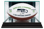 SEATTLE SEAHAWKS <BR>SUPER BOWL LX <BR>SOUVENIR FOOTBALL<BR>DISPLAY CASE COMBO