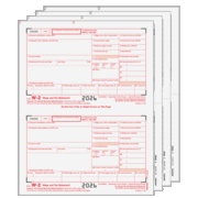 W-2 2up Preprinted Traditional Set 4-Part (W2TRADS405) 