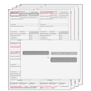W-2 4up Condensed Preprinted Kit 6-Part Quadrants w/Envelopes (W24UPS6EG)  